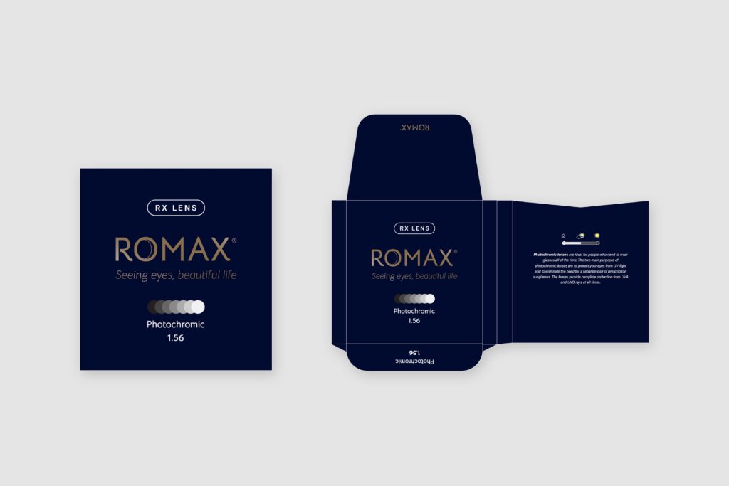 Photochromic variant — navy ground, grayscale gradient chip