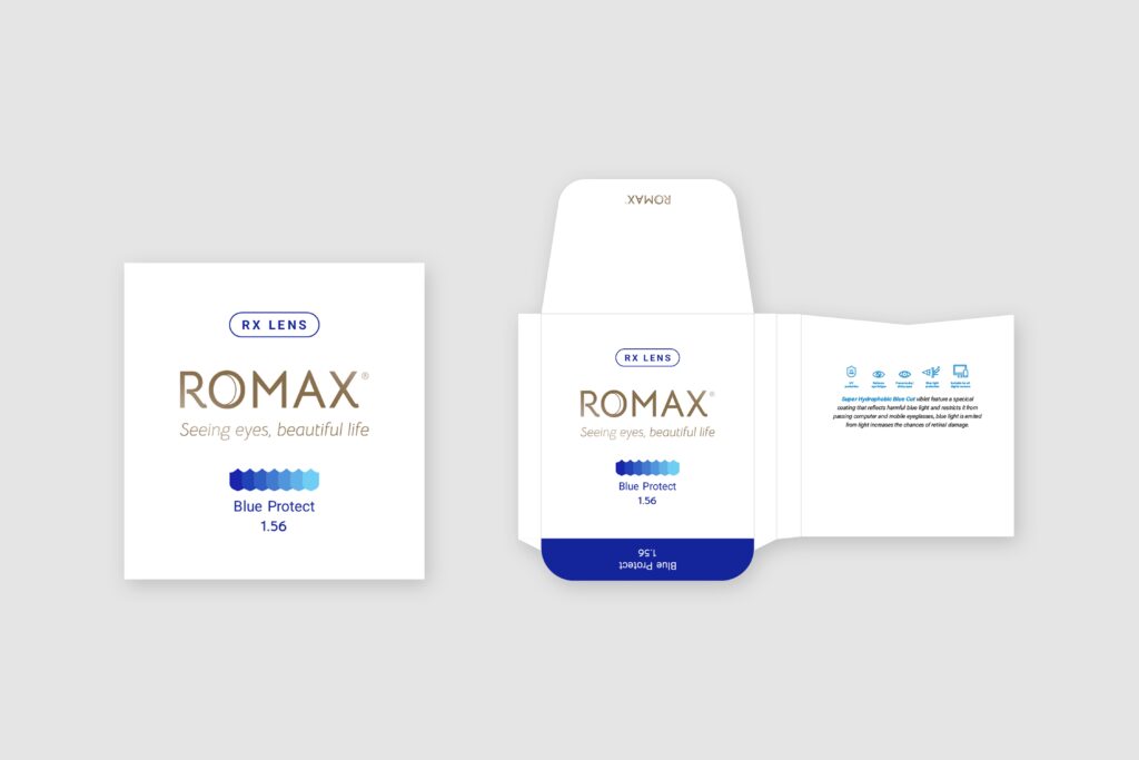 faeze-art-romax-Blue Protect variant — white ground, blue gradient chip